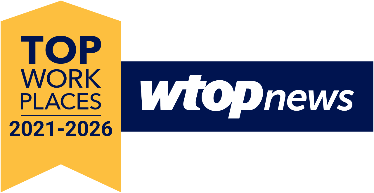 WTOP News Top Workplaces award, 2021 to 2026.
